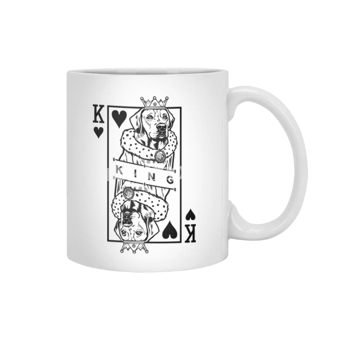 Rhodesian Ridgeback King Of Hearts Dog Playing Card Pop Art Beyaz Kupa