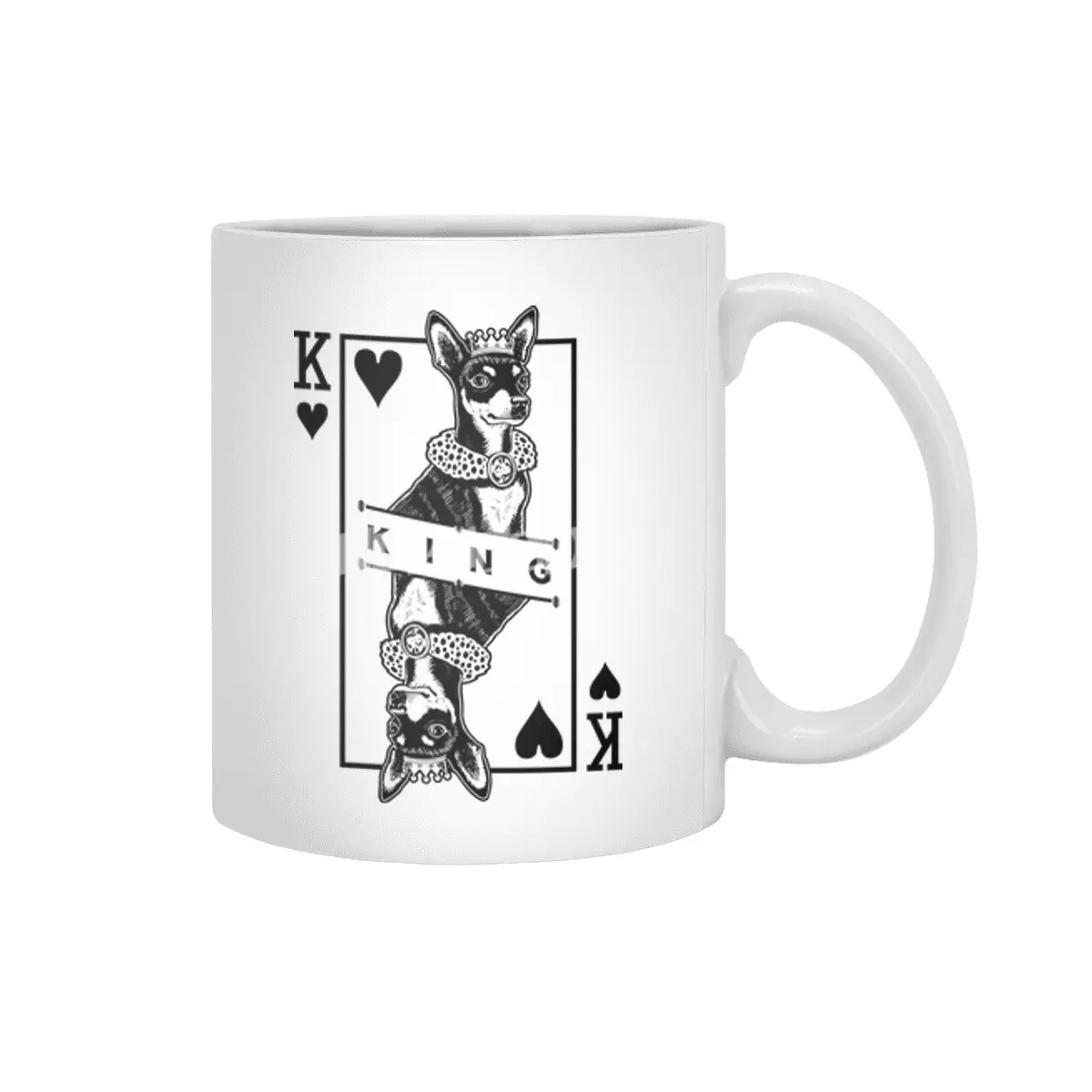 Russian Toy Terrier King Of Hearts Funny Dog Lover Pop Art Beyaz Kupa