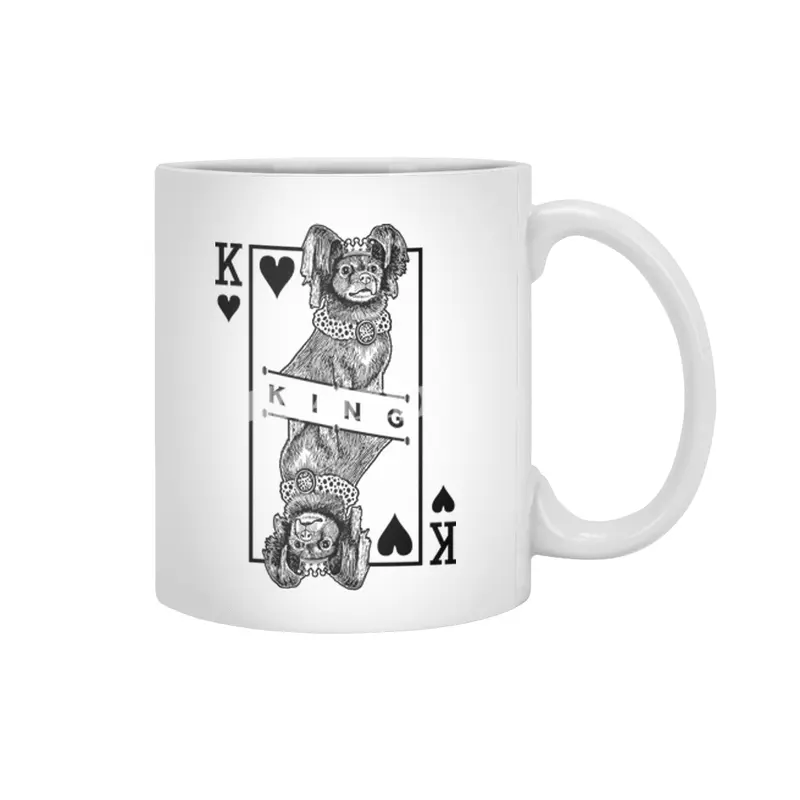 Russian Toy Terrier King Of Hearts Funny Dog Lover Pop Art Beyaz Kupa