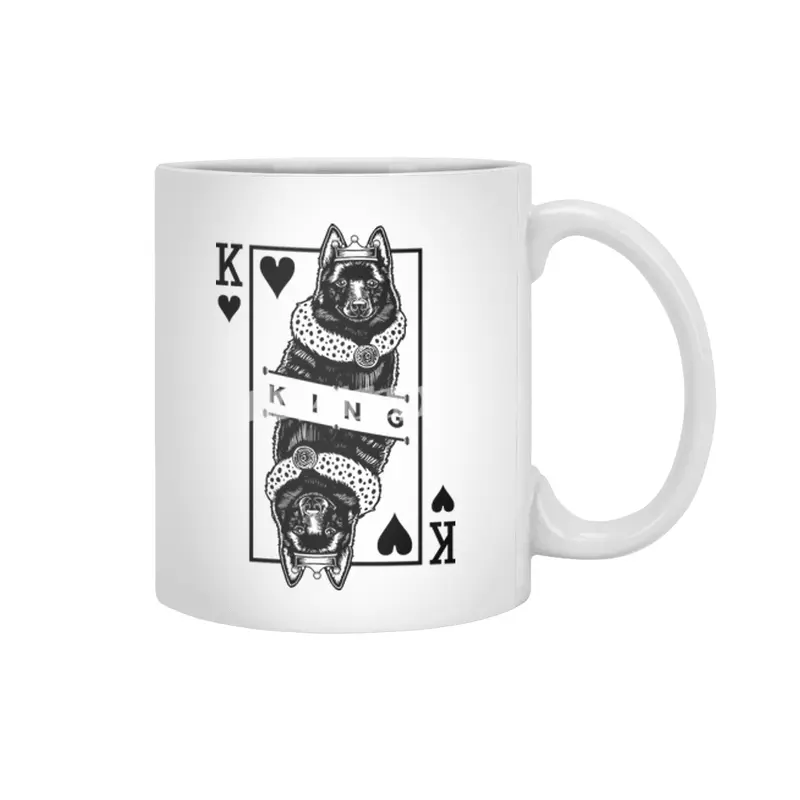 Schipperke King Of Hearts Funny Dog Lover Pop Art Beyaz Kupa