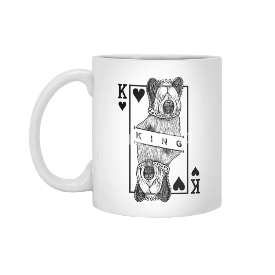 Skye Terrier King Of Hearts Funny Dog Lover Pop Art Beyaz Kupa