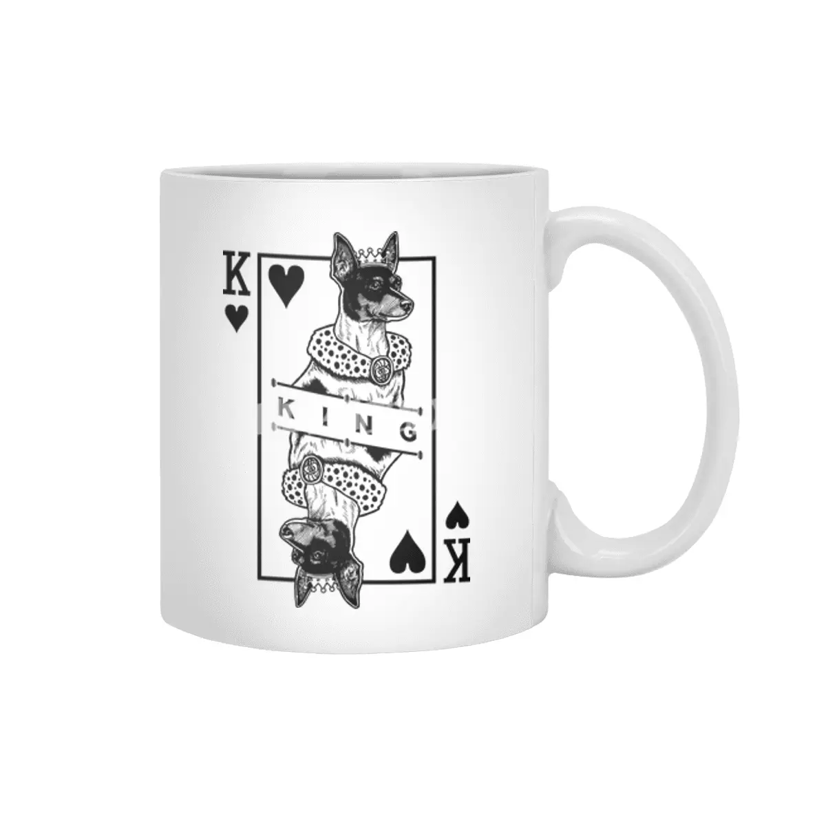 Toy Fox Terrier King Of Hearts Funny Dog Lover Pop Art Beyaz Kupa