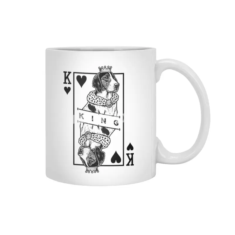 Treeing Walker Coonhound King Of Hearts Funny TWC Dog Lover Beyaz Kupa