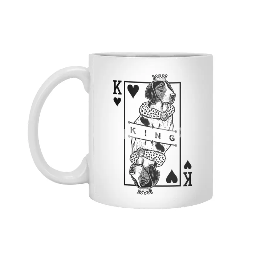 Treeing Walker Coonhound King Of Hearts Funny TWC Dog Lover Beyaz Kupa