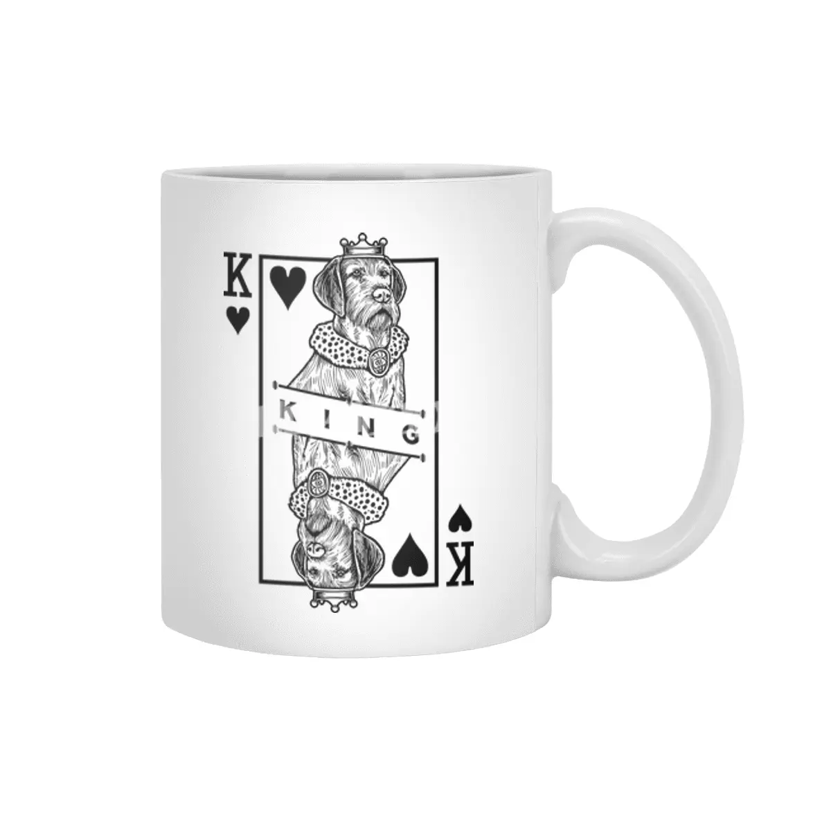 Wirehaired Vizsla King Of Hearts Funny Dog Lover Pop Art Beyaz Kupa