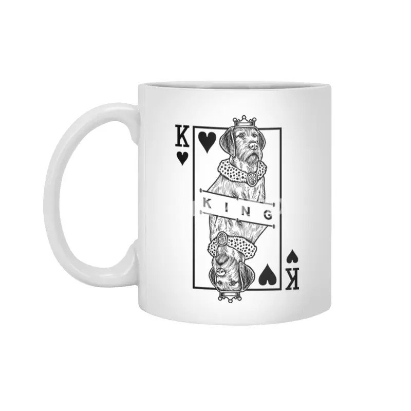 Wirehaired Vizsla King Of Hearts Funny Dog Lover Pop Art Beyaz Kupa