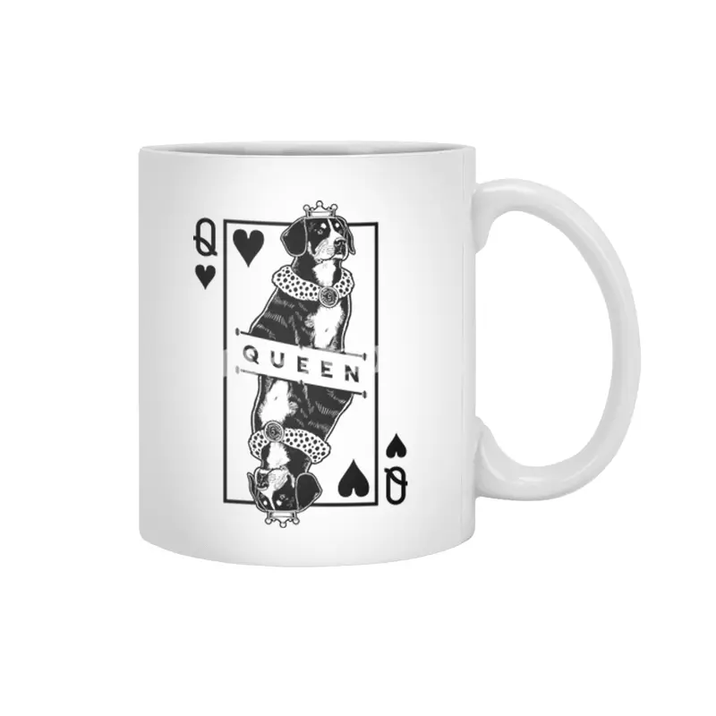 Entlebucher Mountain Dog Lover Queen Of Hearts Funny Pop Art Beyaz Kupa