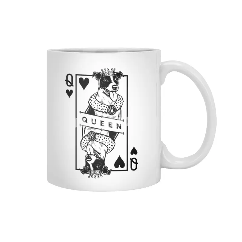 Jack Russell Terrier Queen Of Hearts Funny Dog Lover Pop Art Beyaz Kupa