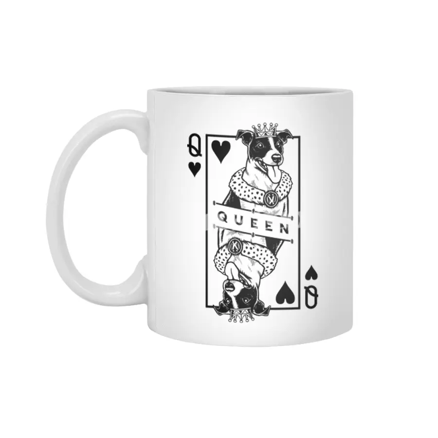Jack Russell Terrier Queen Of Hearts Funny Dog Lover Pop Art Beyaz Kupa