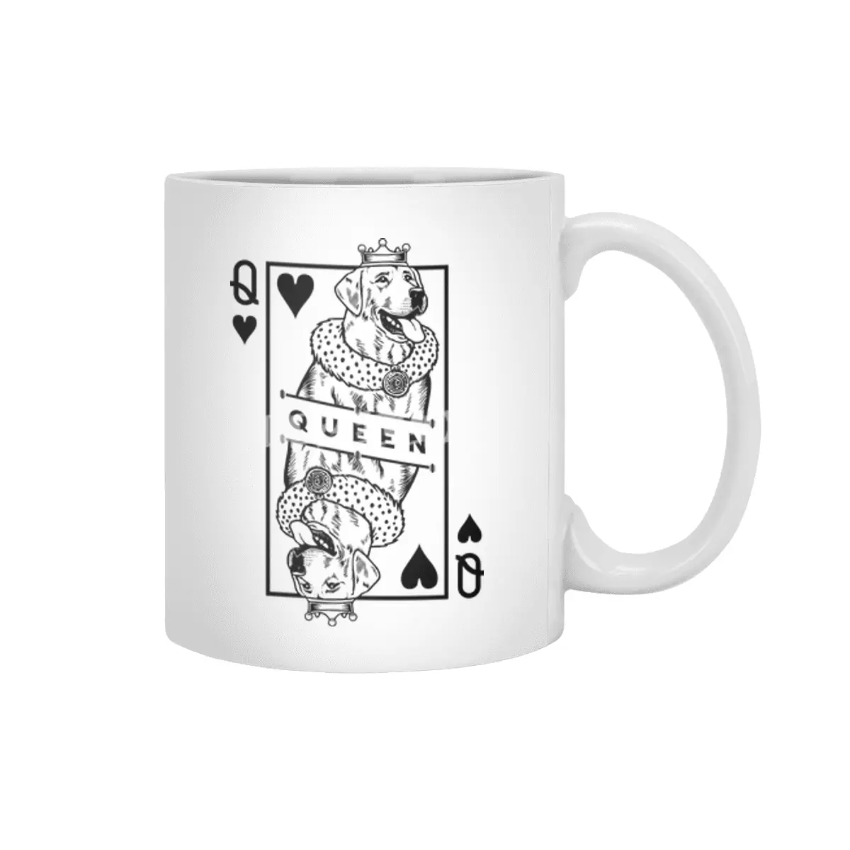 Labrador Retriever Queen Of Hearts Funny Lab Dog Pop Art Beyaz Kupa