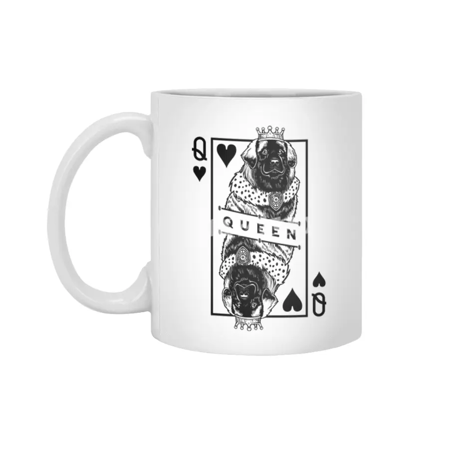 Leonberger Queen Of Hearts Funny Leo Dog Lover Pop Art Beyaz Kupa