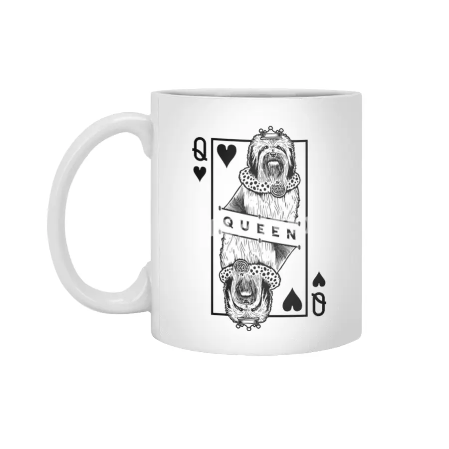 Lowchen Queen Of Hearts Funny Little Lion Dog Lover Pop Art Beyaz Kupa