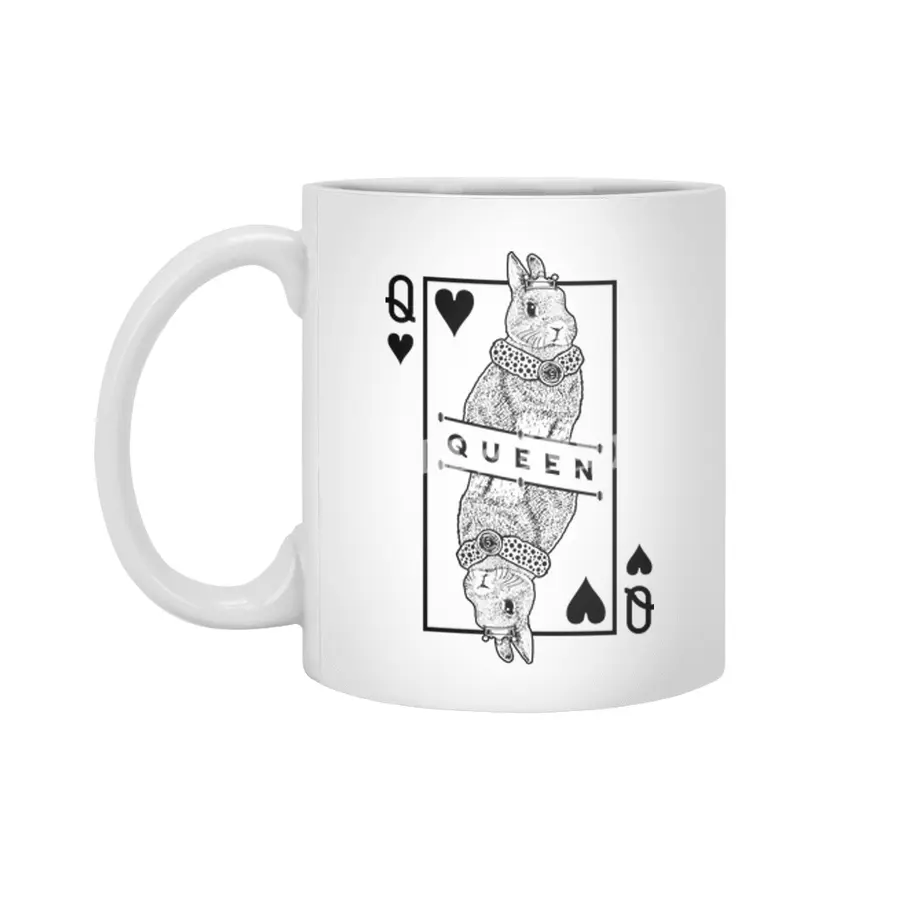 Netherland Dwarf Bunny Rabbit Queen Of Hearts Funny Pet Beyaz Kupa