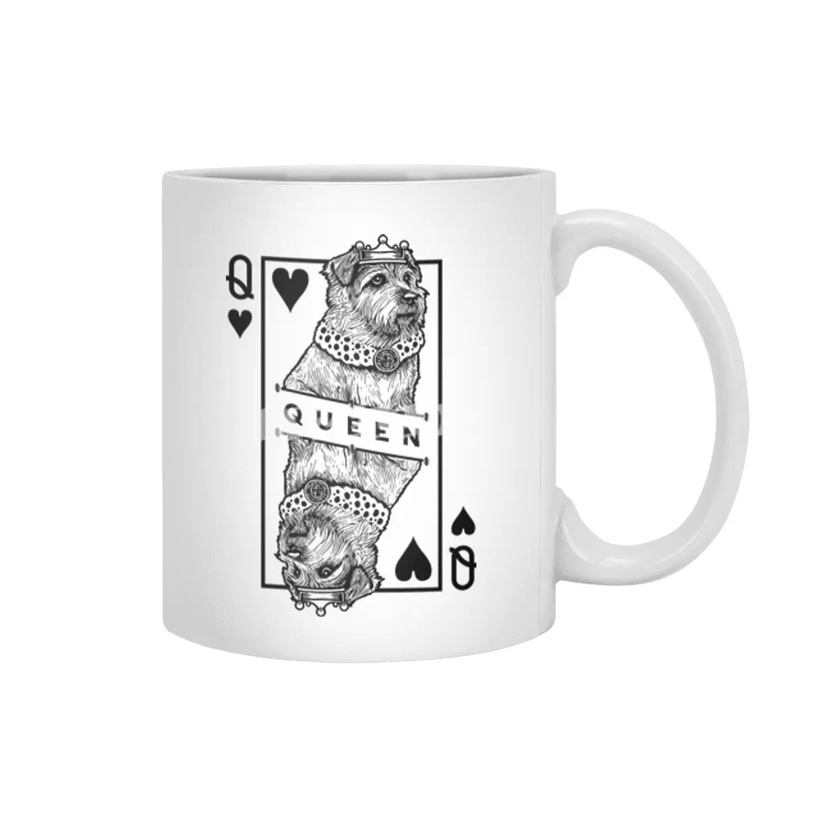 Norfolk Terrier Queen Of Hearts Funny Dog Lover Pop Art Beyaz Kupa