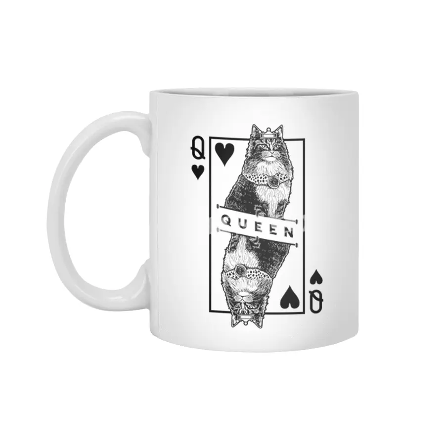 Norwegian Forest Cat Lover Queen Of Hearts Funny Pop Art Beyaz Kupa
