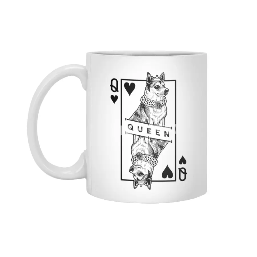 Norwegian Lundehund Queen Of Hearts Funny Dog Lover Pop Art Beyaz Kupa