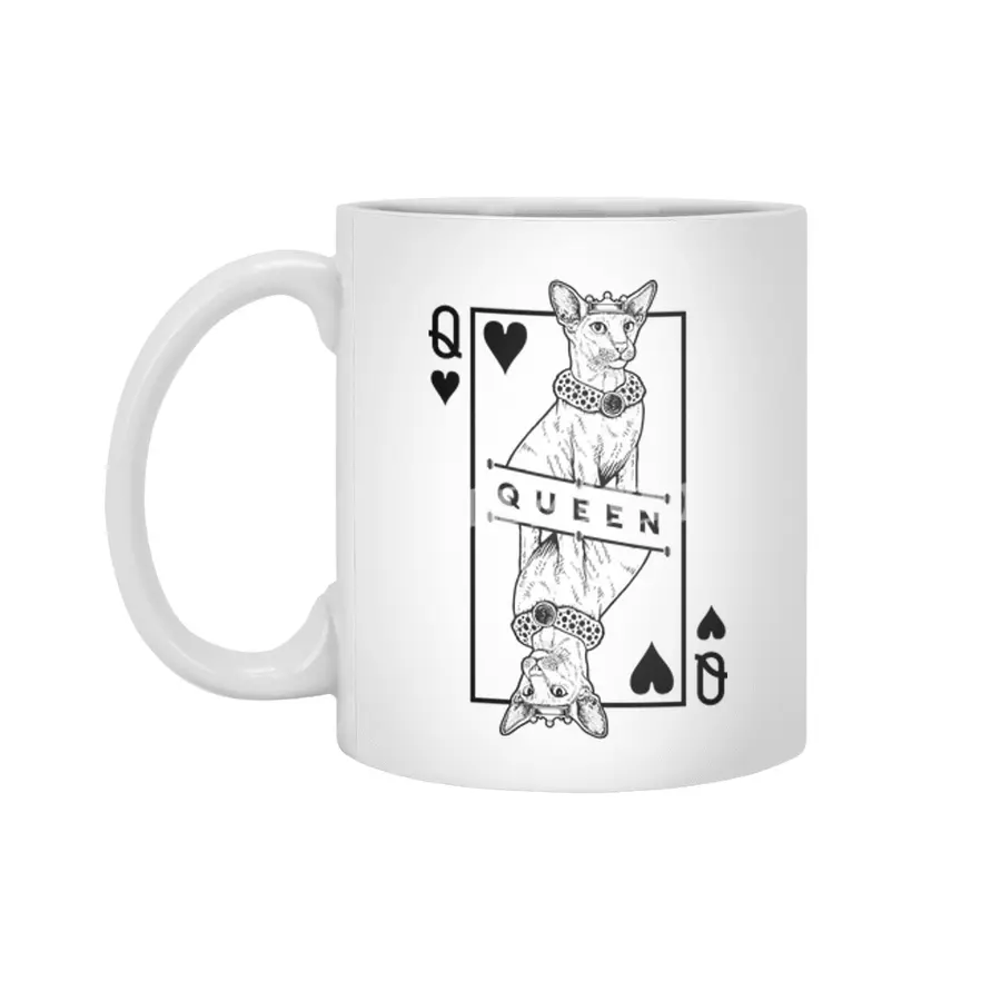 Oriental Shorthair Cat Lover Queen Of Hearts Funny Pop Art Beyaz Kupa