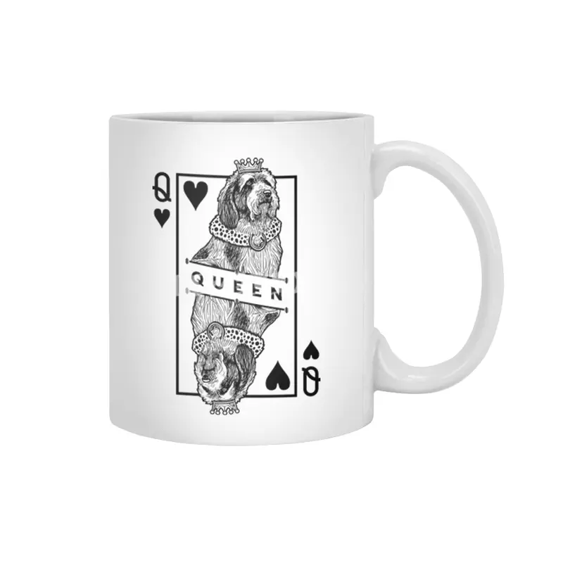Petit Basset Griffon Vendeen Queen Of Hearts PBGV Dog Lover Beyaz Kupa