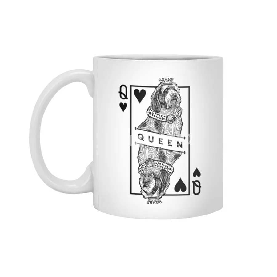 Petit Basset Griffon Vendeen Queen Of Hearts PBGV Dog Lover Beyaz Kupa