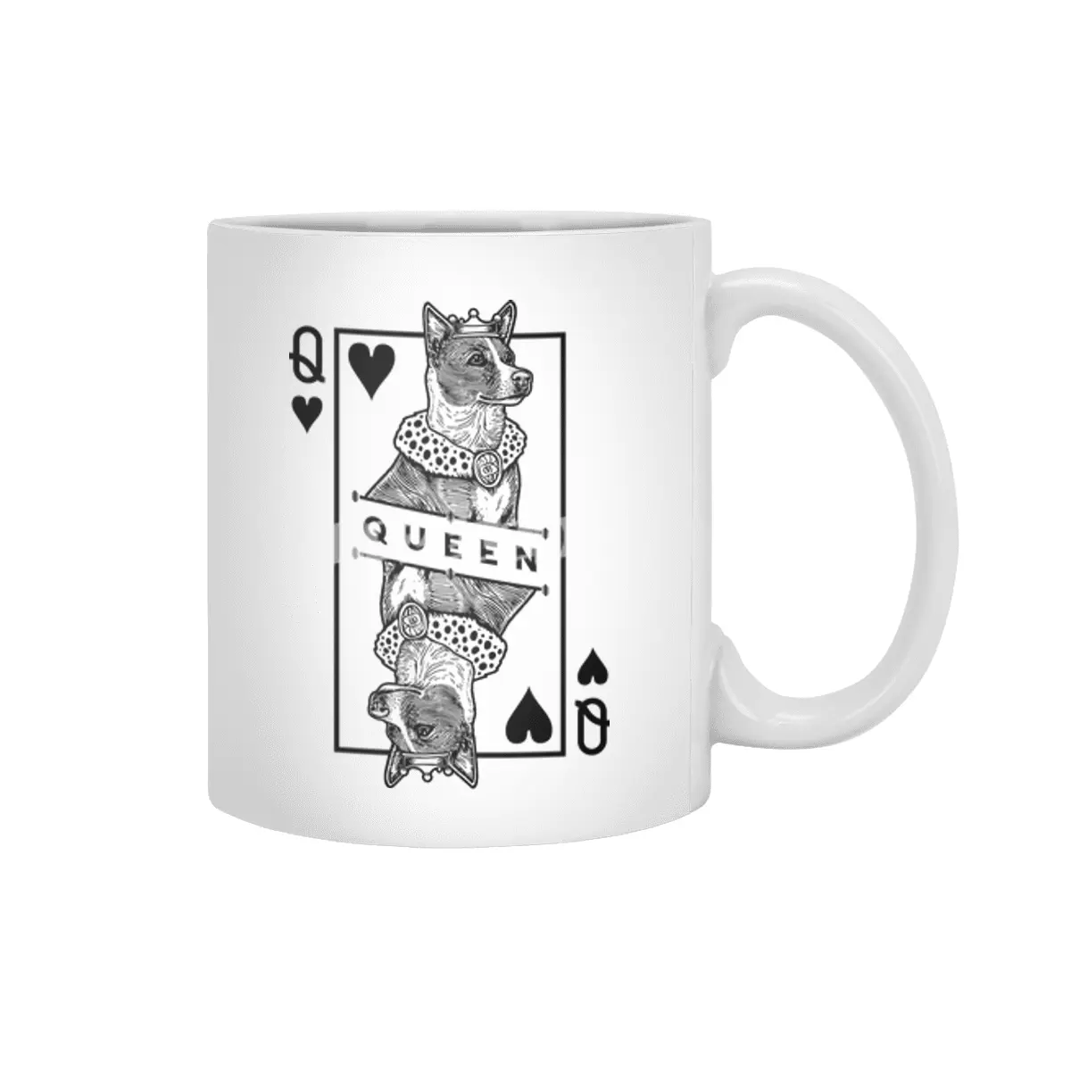 Portuguese Podengo Pequeno Queen Of Hearts Funny Dog Lover Beyaz Kupa
