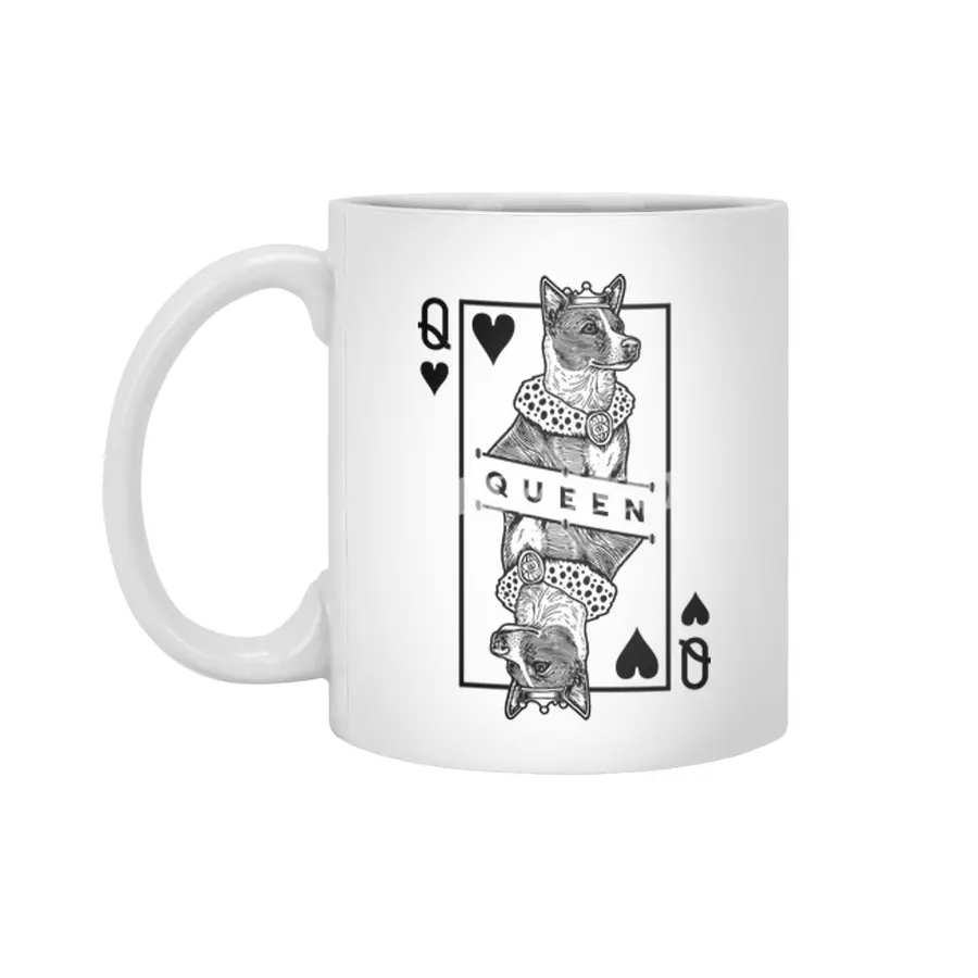Portuguese Podengo Pequeno Queen Of Hearts Funny Dog Lover Beyaz Kupa