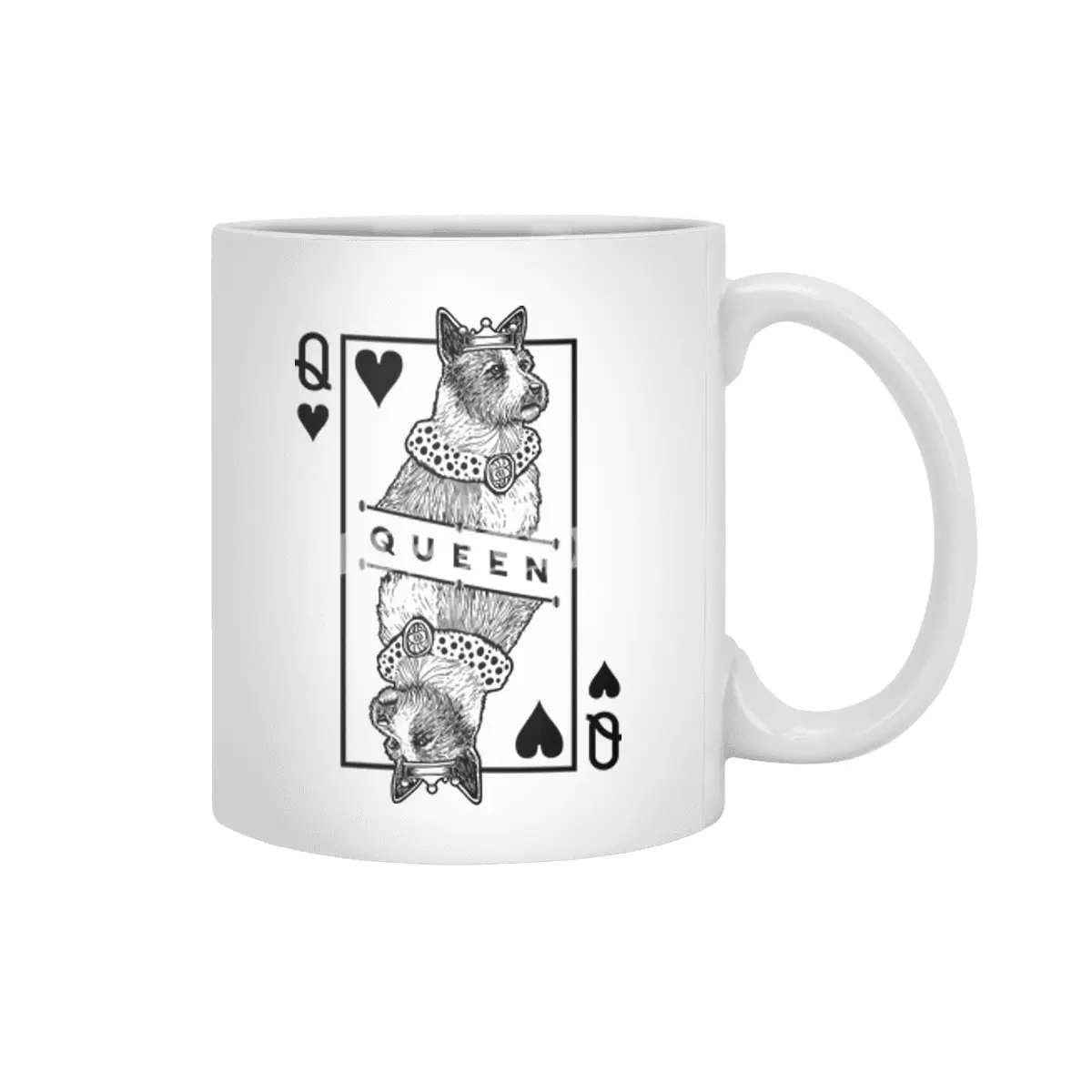 Portuguese Podengo Pequeno Queen Of Hearts Funny Dog Lover Beyaz Kupa