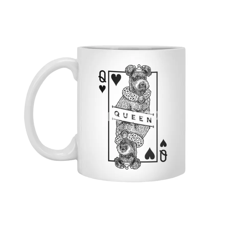 Pumi Queen Of Hearts Funny Pumik Dog Lover Pop Art Beyaz Kupa