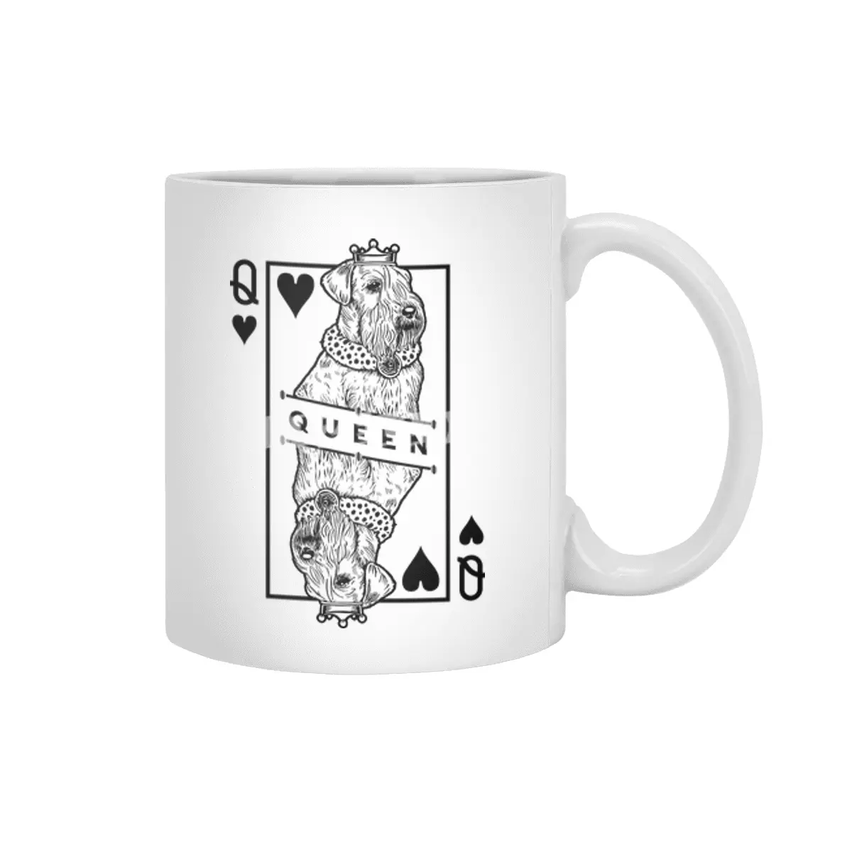 Sealyham Terrier Queen Of Hearts Funny Dog Lover Pop Art Beyaz Kupa