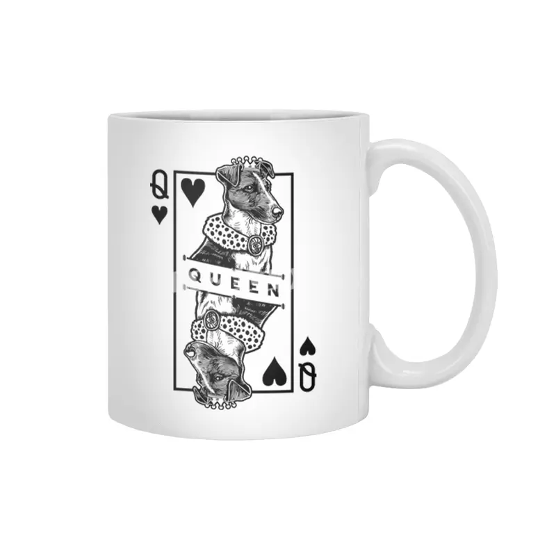 Smooth Fox Terrier Queen Of Hearts SFT Foxie Dog Lover Beyaz Kupa