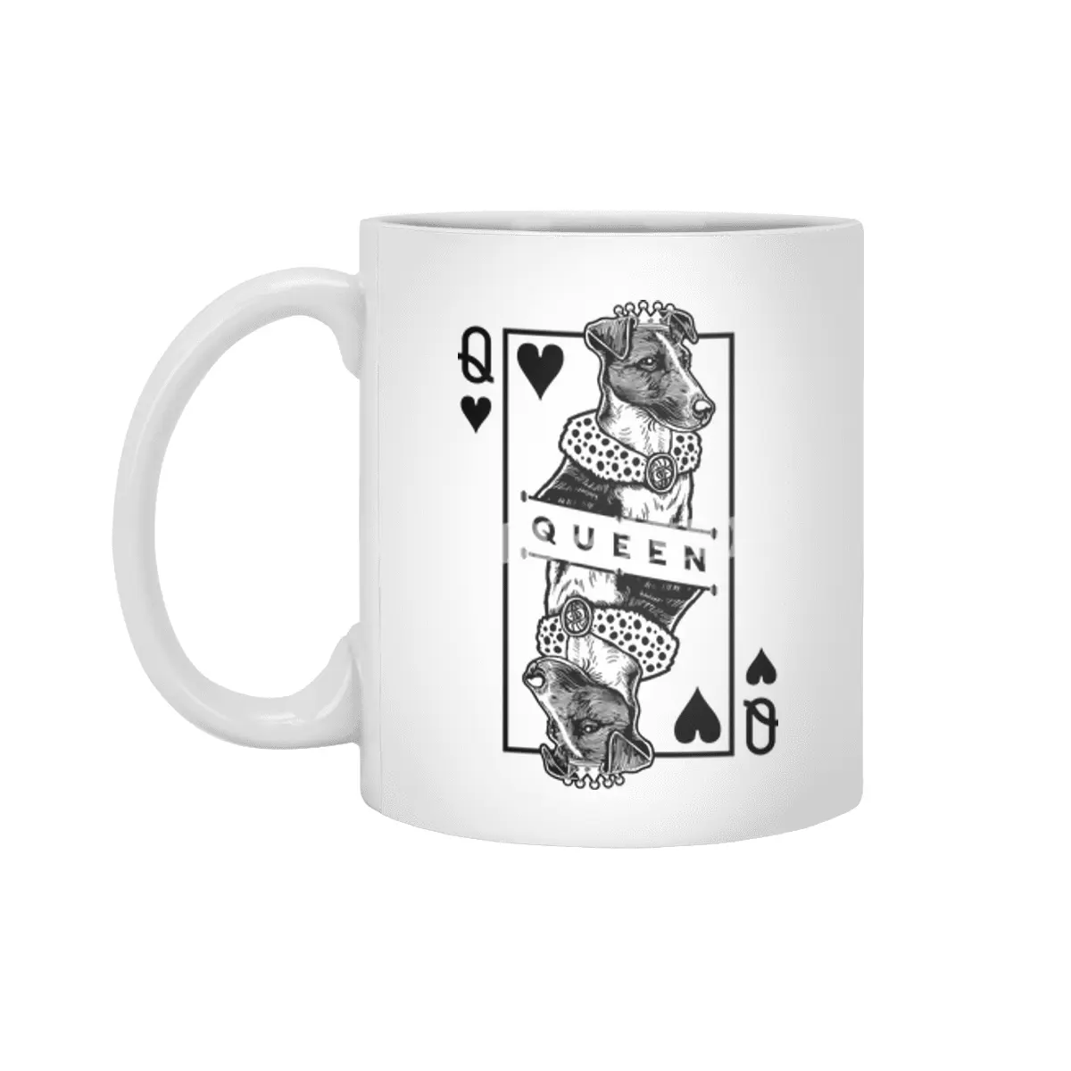 Smooth Fox Terrier Queen Of Hearts SFT Foxie Dog Lover Beyaz Kupa