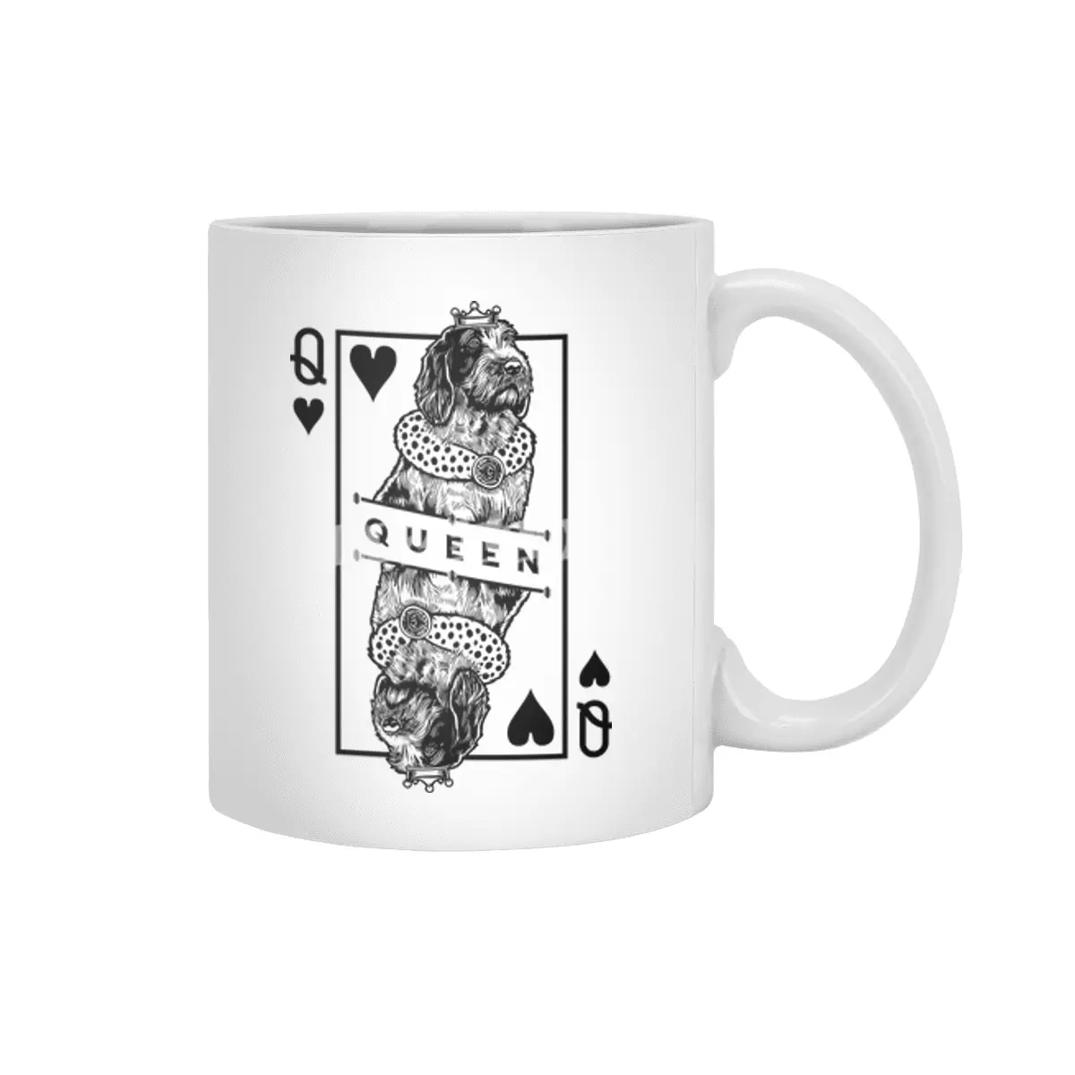 Spinone Italiano Queen Of Hearts Funny Dog Lover Pop Art Beyaz Kupa