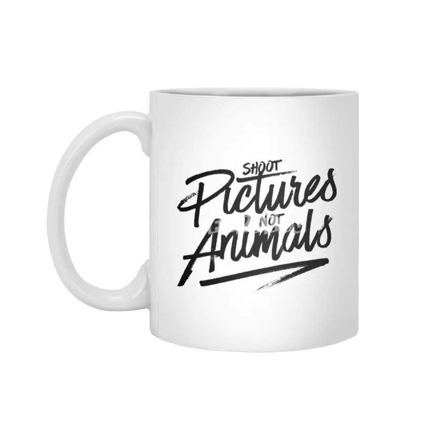 Shoot Pictures Not Animals Beyaz Kupa