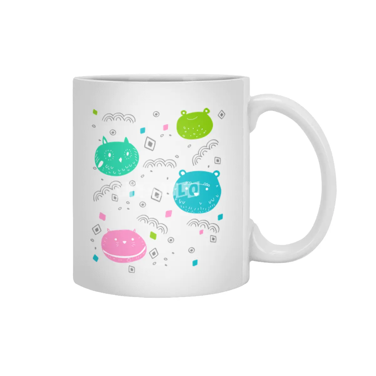 Cute animals pattern Beyaz Kupa
