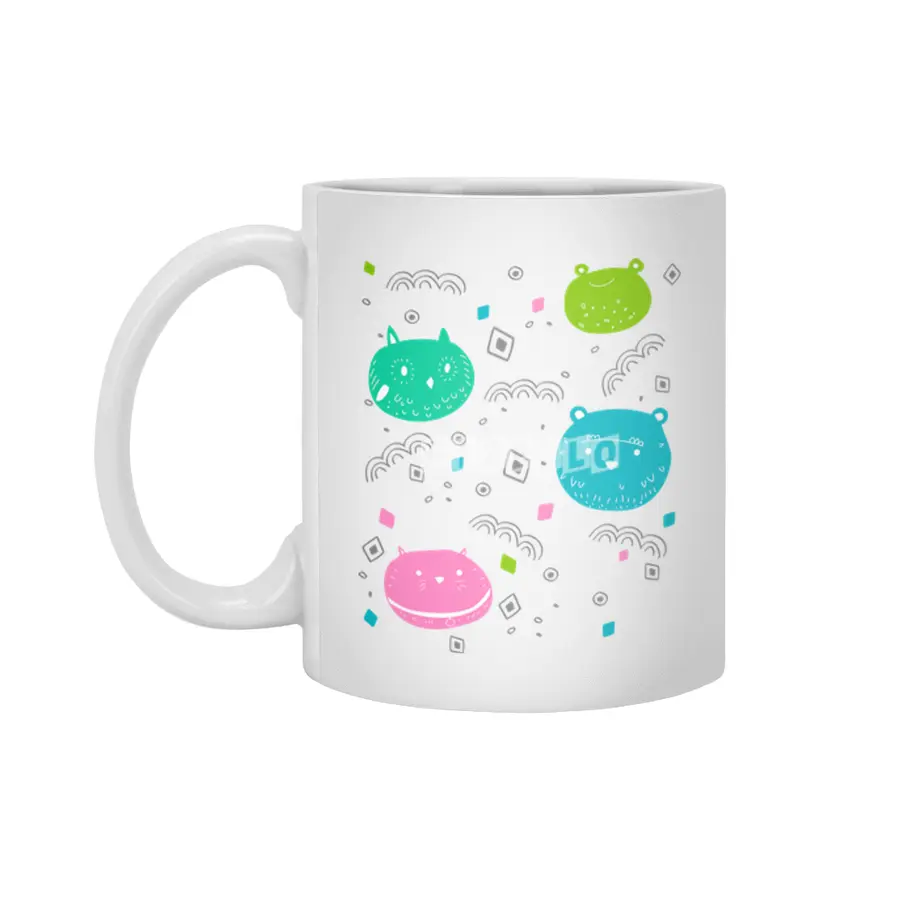Cute animals pattern Beyaz Kupa