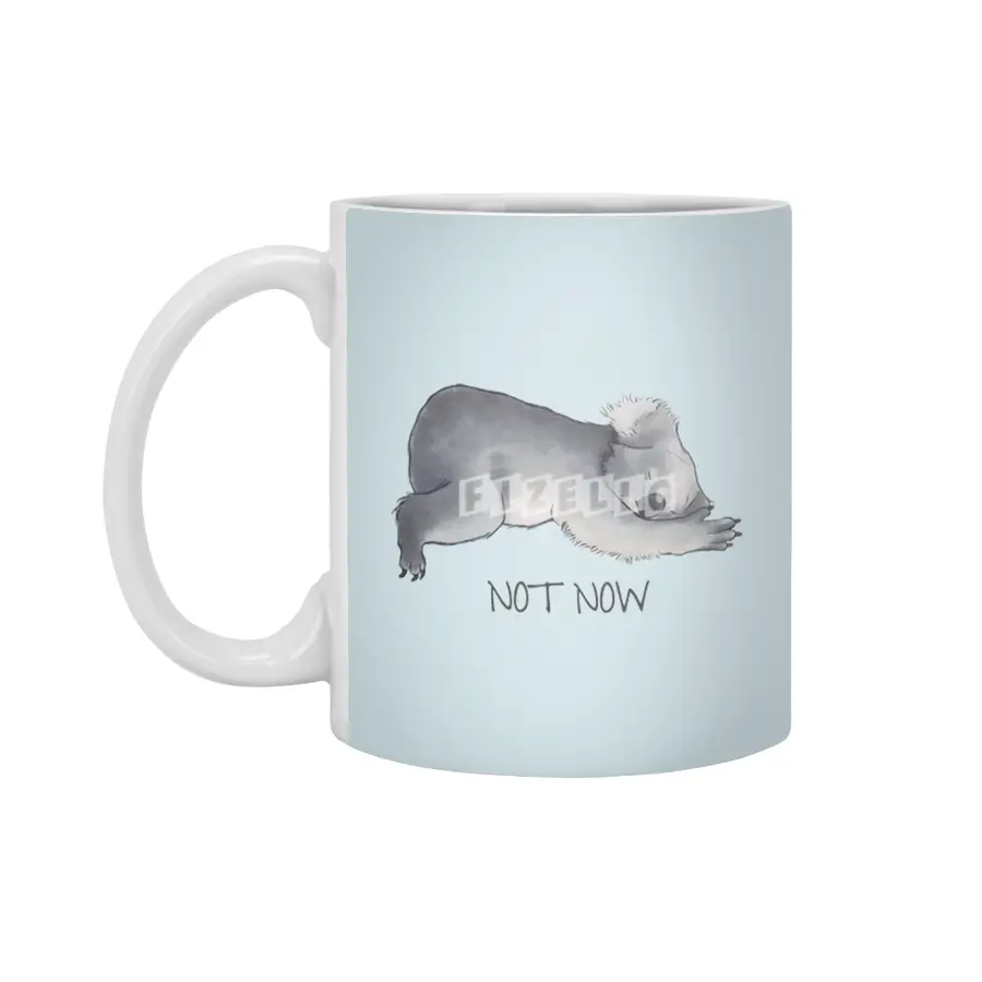 Koala Sketch - Not Now - Lazy animal Beyaz Kupa