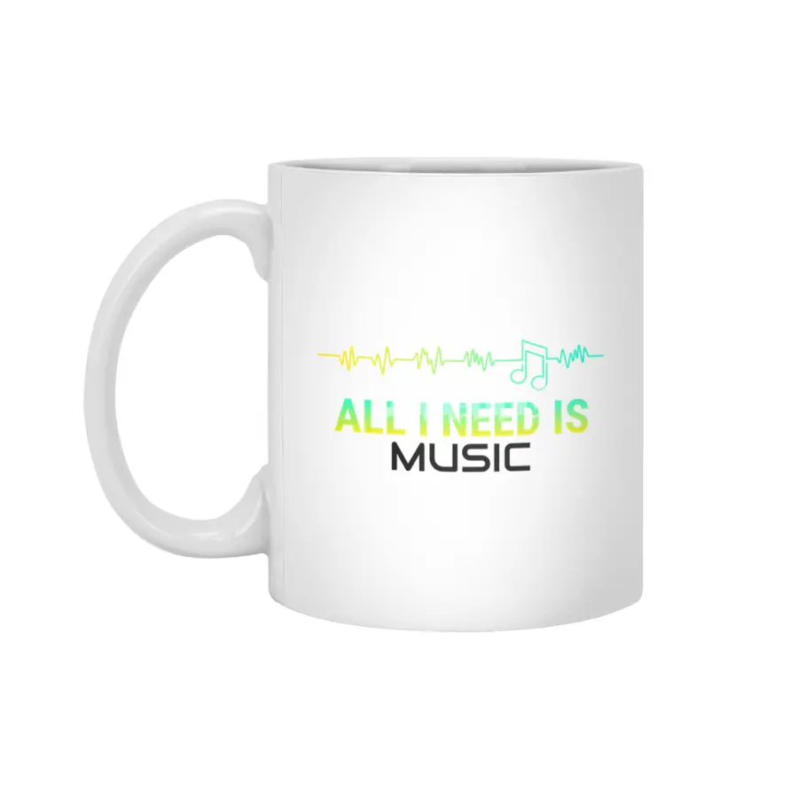 All I Need Is Music Beyaz Kupa