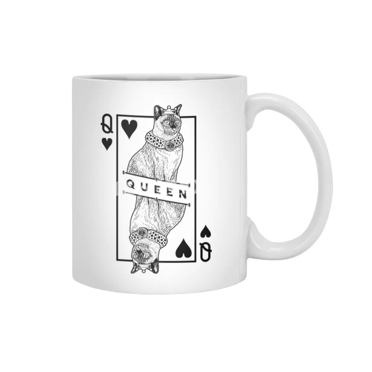 Tonkinese Tonk Cat Lover Queen Of Hearts Funny Pop Art Beyaz Kupa