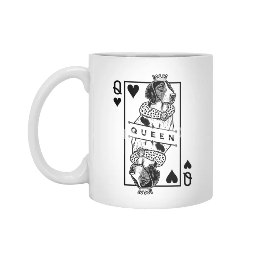 Treeing Walker Coonhound Queen Of Hearts Funny TWC Dog Lover Beyaz Kupa