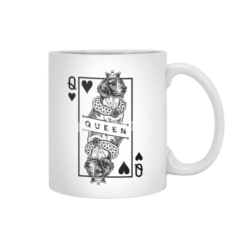 Welsh Springer Spaniel Queen Of Hearts Dog Lover Pop Art Beyaz Kupa