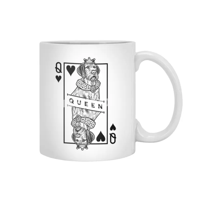 Wirehaired Vizsla Queen Of Hearts Funny Dog Lover Pop Art Beyaz Kupa