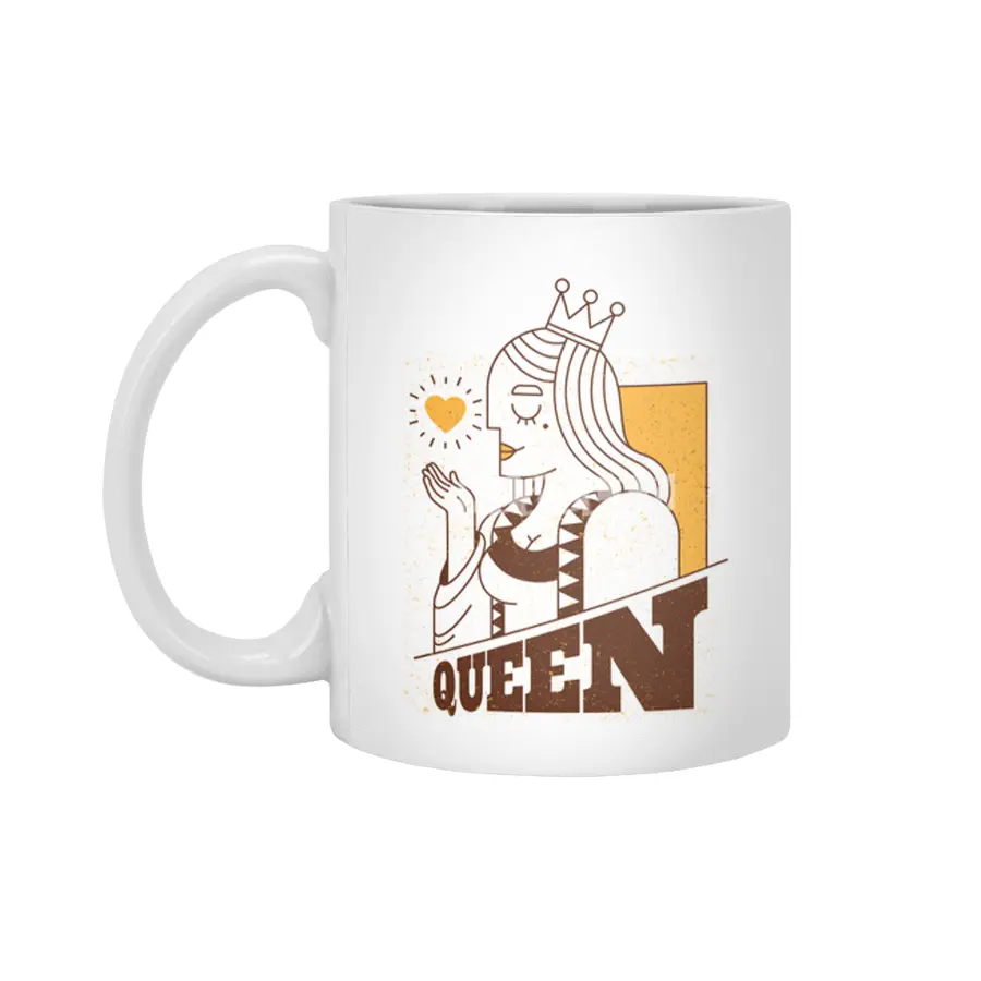 Queen of Hearts Beyaz Kupa