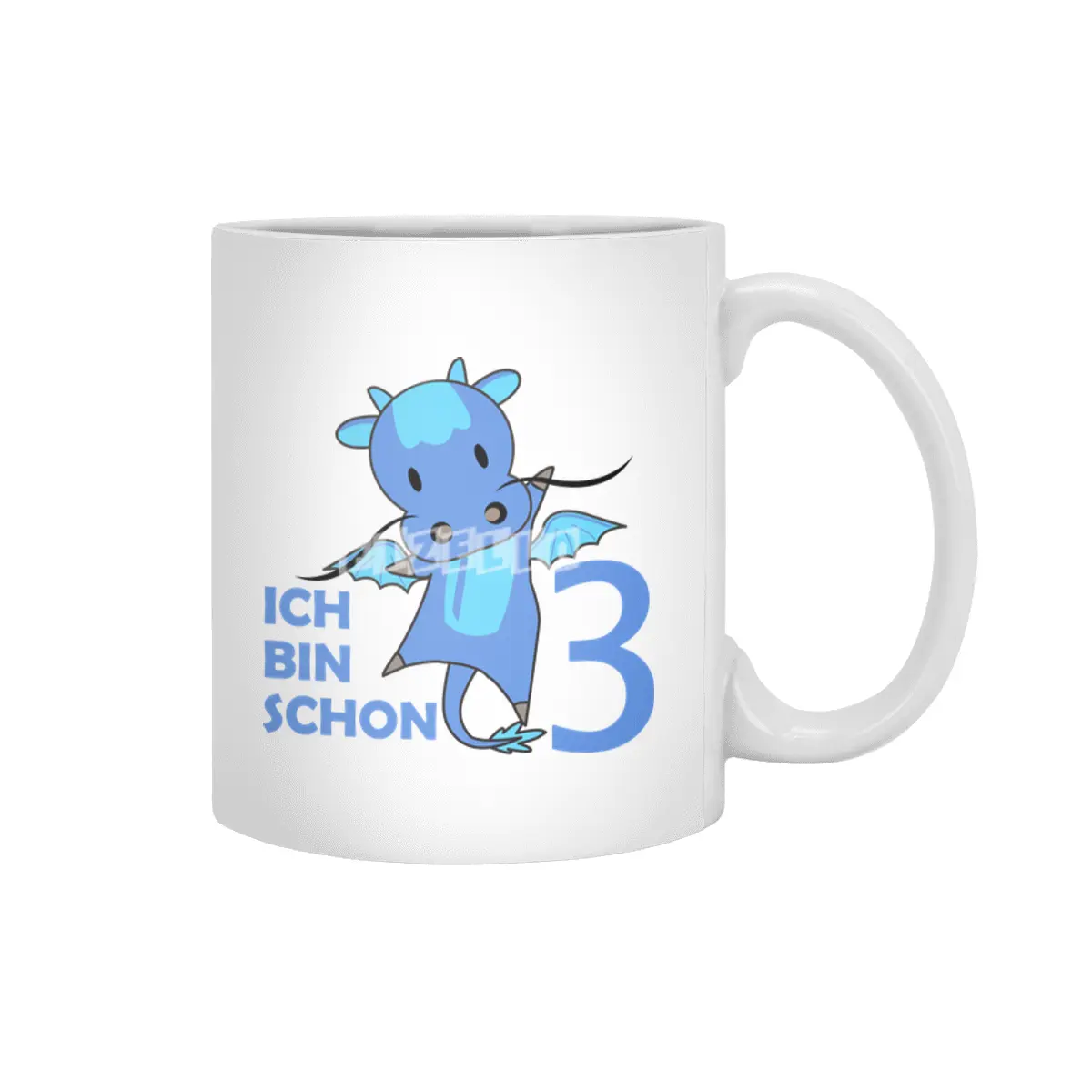 Dragon Blue Three Years Old 3rd Birthday Kids Beyaz Kupa