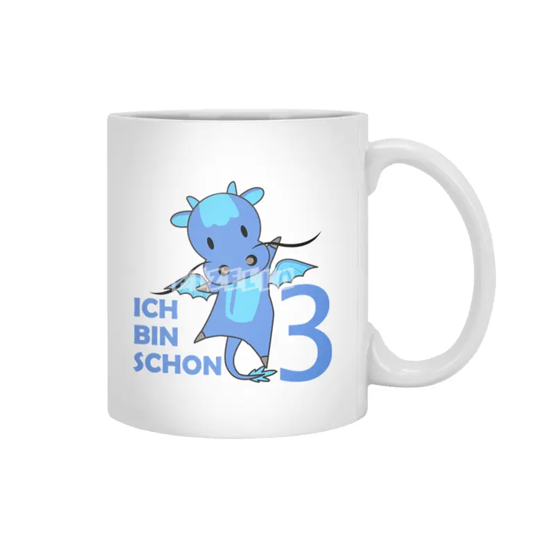 Dragon Blue Three Years Old 3rd Birthday Kids Beyaz Kupa