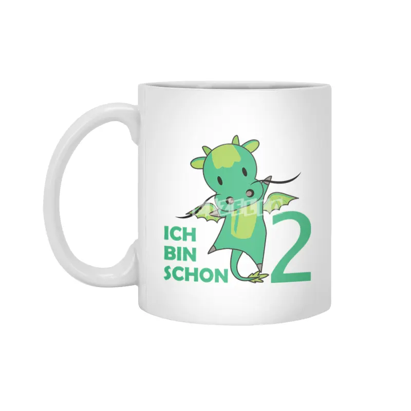 Dragon Green Two Years Old 2nd Birthday Fairy Tale Beyaz Kupa