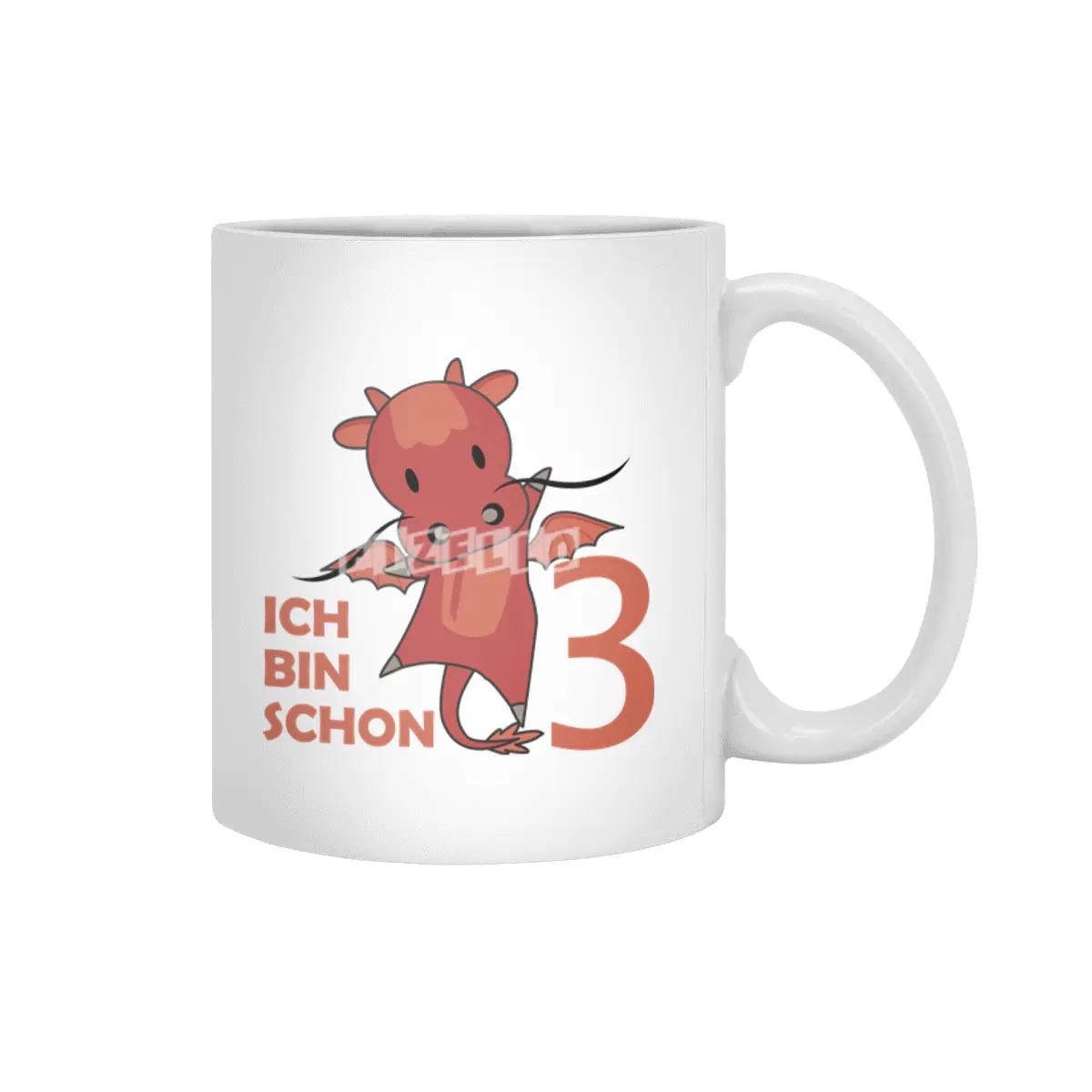 Dragon Red Three Years Old 3rd Birthday Kids Beyaz Kupa
