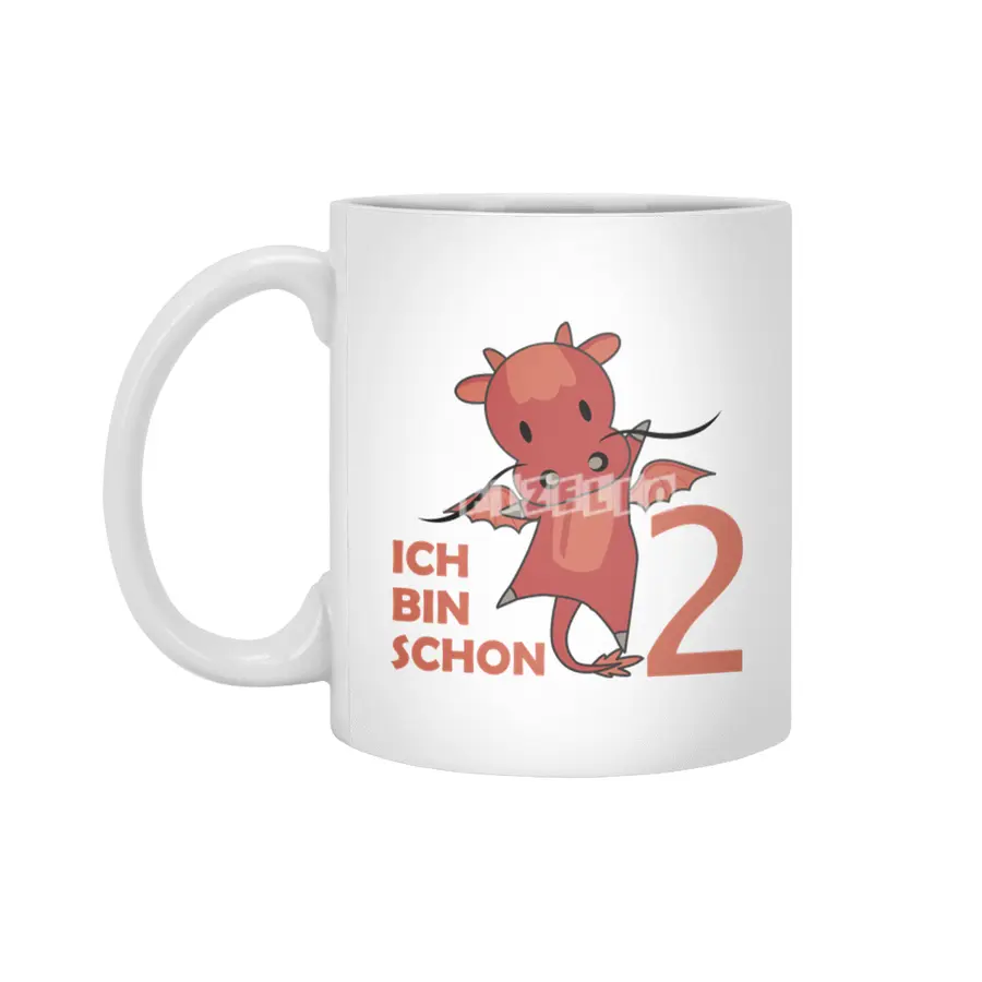 Dragon Red Two Years Old 2nd Birthday Fairy Tale Beyaz Kupa