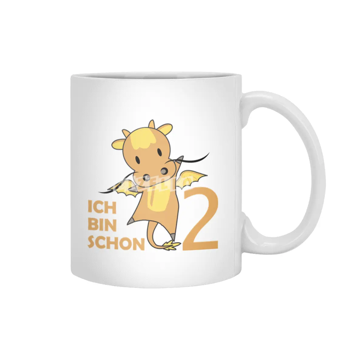 Dragon Yellow Two Years Old 2nd Birthday Fairy Beyaz Kupa