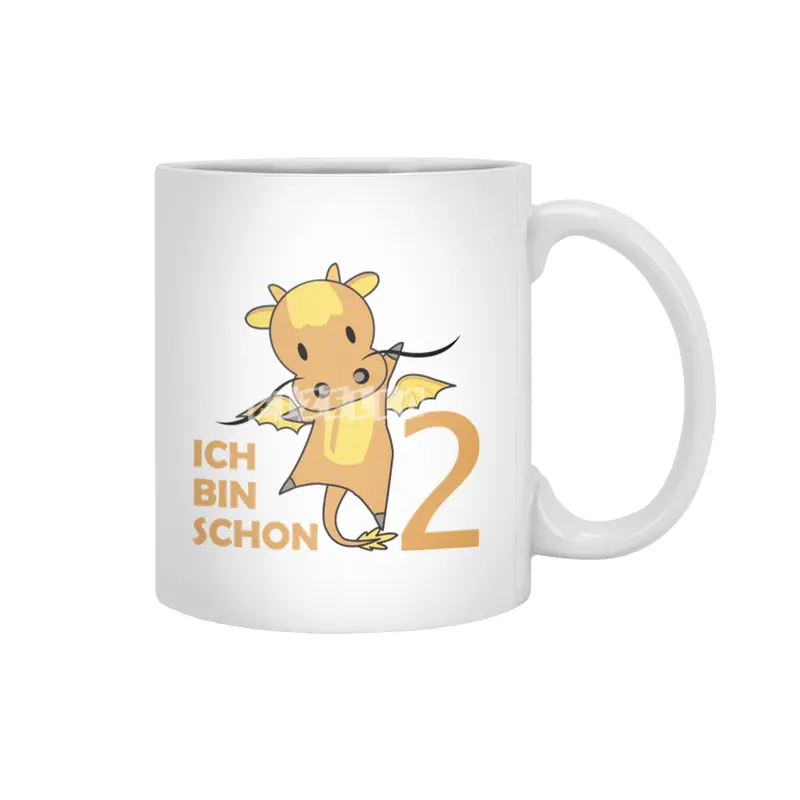 Dragon Yellow Two Years Old 2nd Birthday Fairy Beyaz Kupa
