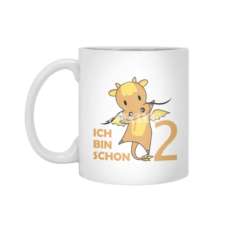 Dragon Yellow Two Years Old 2nd Birthday Fairy Beyaz Kupa