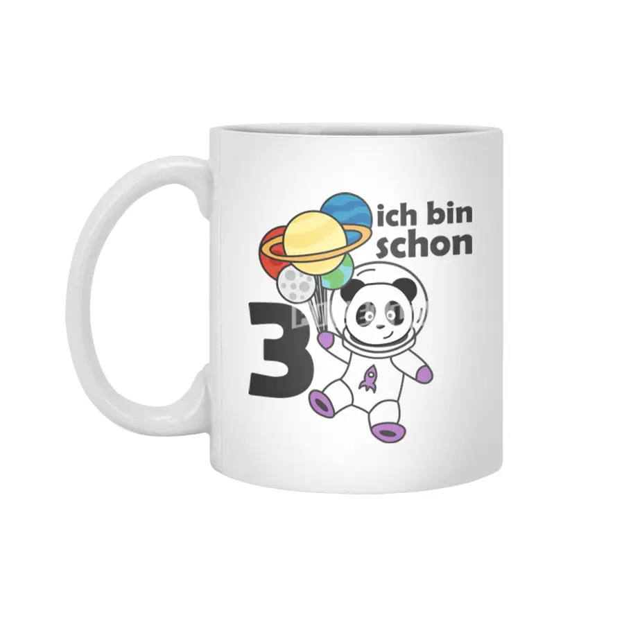 Panda Space Planet Three Years Old 3 Years Beyaz Kupa